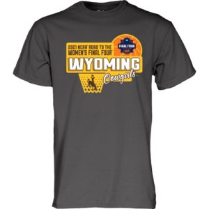 charcoal grey, short sleeved tee. official NCAA road to the final four printed on the front center