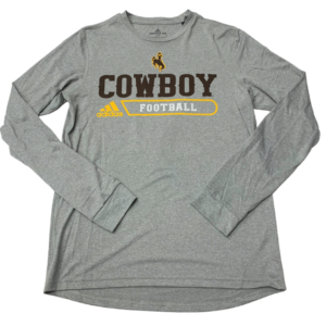 Adidas Wyoming Cowboys Football L/S Tee – Medium Grey