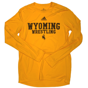 Adidas Wyoming Cowboys Wrestling L/S Tee - Gold