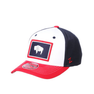 Wyoming State Flag One Wyoming Hat - White/Navy/Red