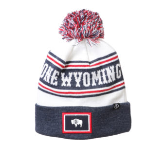 Wyoming State Flag One Wyoming Knit Beanie - White/Navy/Red