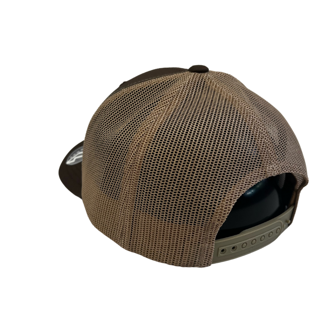 Brown Leather Round Patch Hat