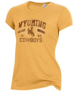 Wyoming Cowboys Women’s Vintage Jersey S/S Tee – Maize Gold