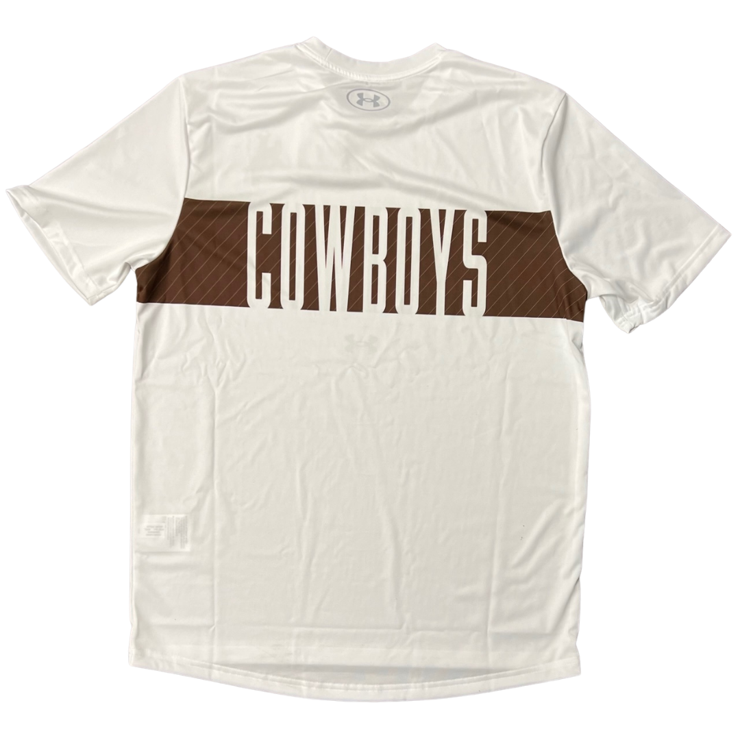 UA Wyoming Cowboys Stripe S/S Tee - White