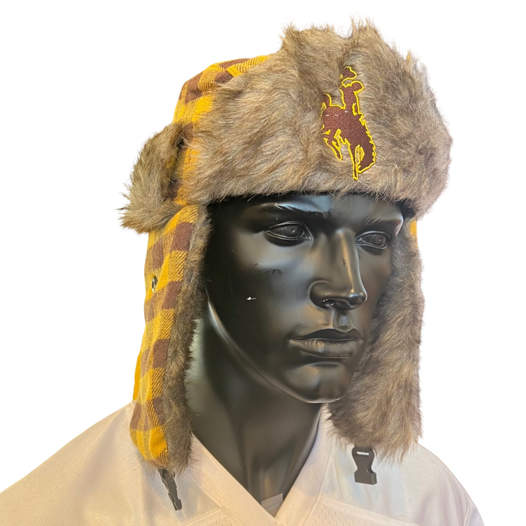 Wyoming Cowboys Alpine Flap Beanie - Gold/Brown, University of Wyoming  Clothing