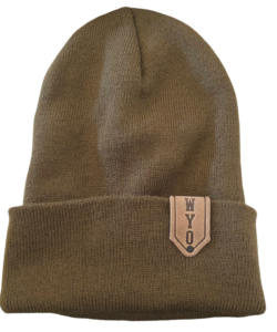 Wyoming Cowboys Leather Patch Knit Beanie – Olive