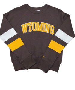 Wyoming Cowboys Super Fan Colorblocked Crew – Brown