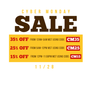 graphic with information about cyber Monday sales