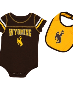 Wyoming Cowboys Chocolate Onesie & Bib Set – Brown