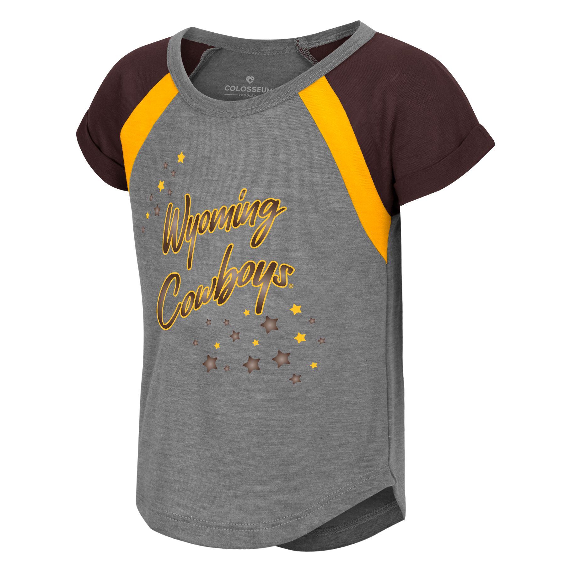 Wyoming Cowboys Toddler Summer V-Neck Tee - Brown/Gold/Silver