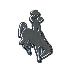 bucking horse shaped auto emblem. chrome finish