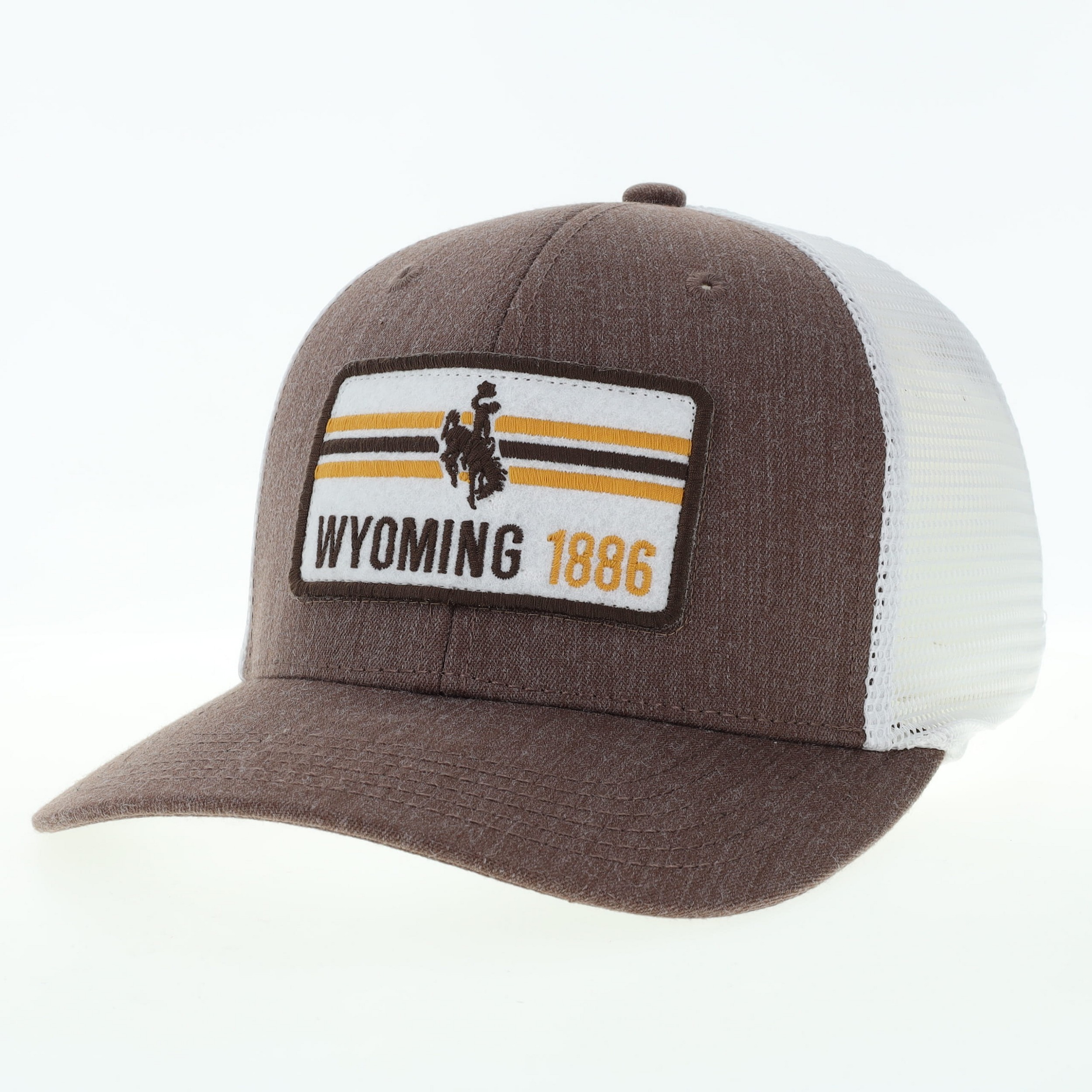 Wyoming Cowboys Leather Circle Patch Hat - Charcoal/Black