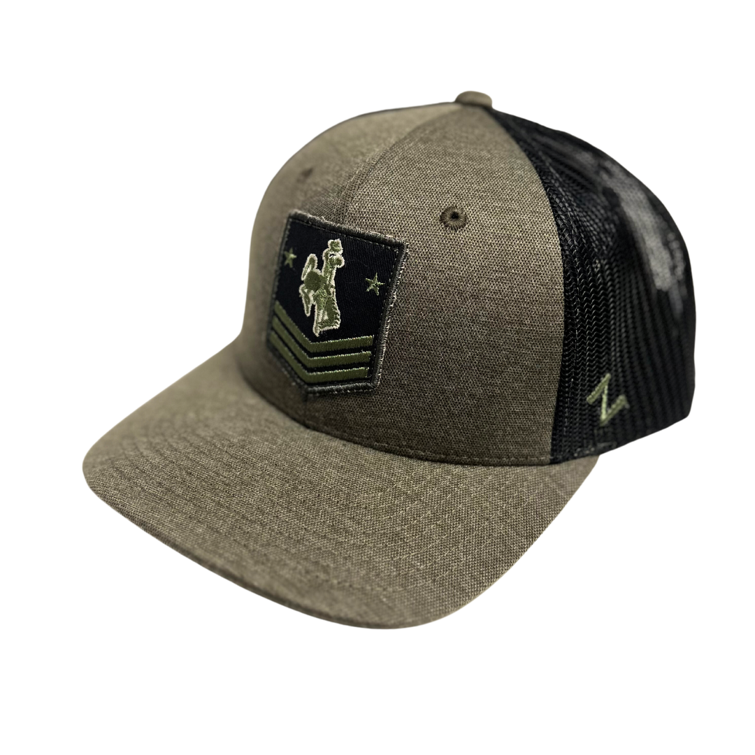 Wyoming Cowboys Riley OHT Emblem Hat - Olive/Black