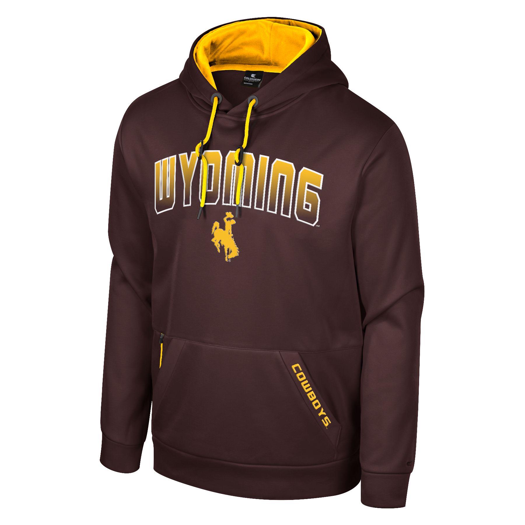 Wyoming Cowboys Bucking Horse Starter Hood - Brown