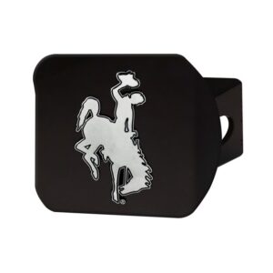 Black hitch cover, design is chrome bucking horse