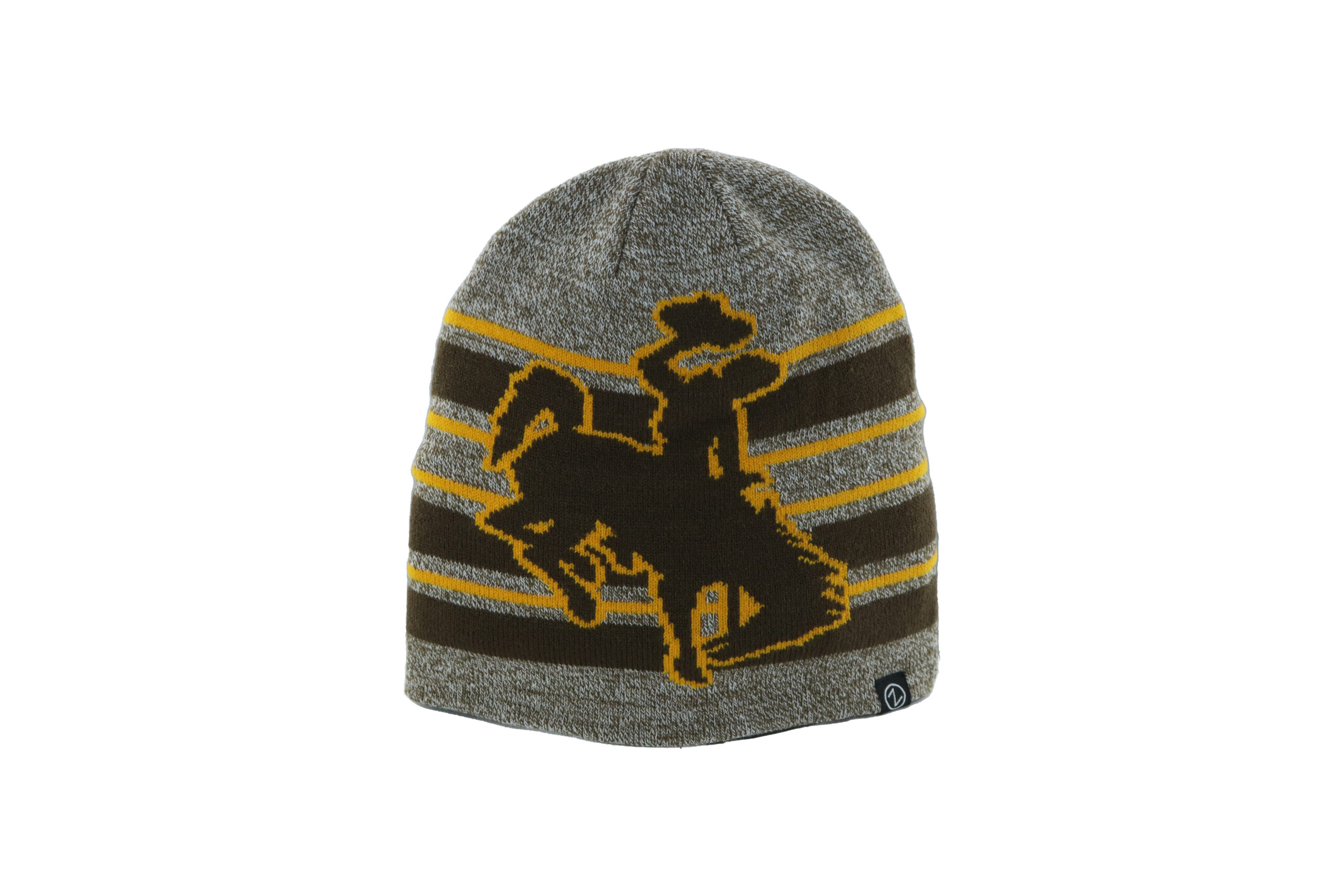 Wyoming Cowboys Striped Beanie - Grey/Brown/Gold