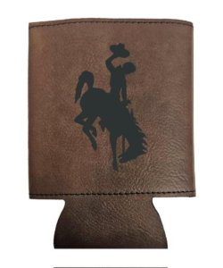 Wyoming Cowboys Leather Can Hugger- Brown