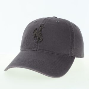 Grey tonal adjustable snapback hat. Grey hat with grey embroidered bucking horse on front.