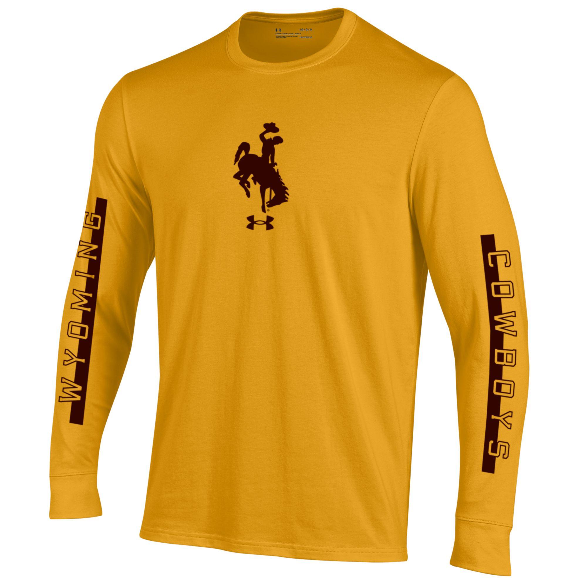 Wyoming Cowboys Under Armor L S Tee Gold University of