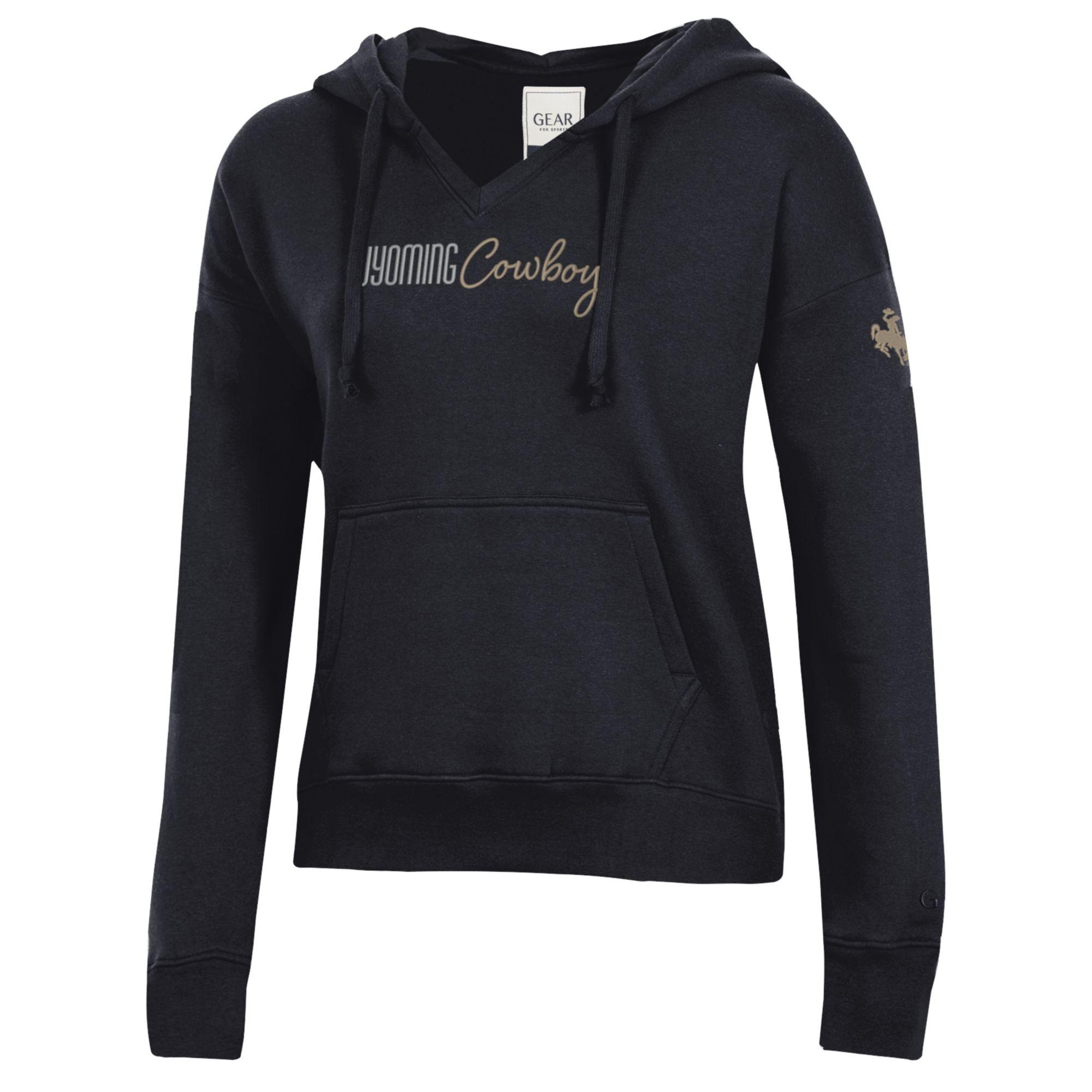 Wyoming Cowboys Women's Big Cotton Hoodie- Black | University