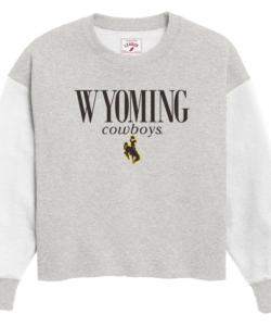Wyoming Cowboys Women’s Two-Tone Crewneck Sweatshirt- Grey