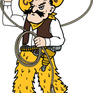 brown and gold pistol pete 6-inch decal roping