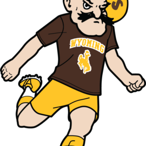 brown and gold 6-inch pistol pete decal. sport specific soccer pete