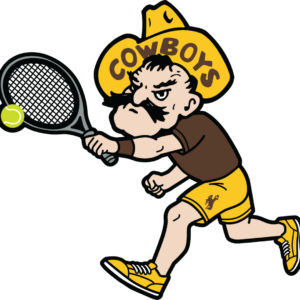 brown and gold 6-inch pistol pete decal. sport specific tennis pete