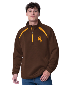 Wyoming Cowboys B/H Ball Park 1/4 Zip- Brown