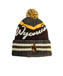 Wyoming Cowboys B/H Hyperbolic Knit Beanie- Gld/Bro/Wht