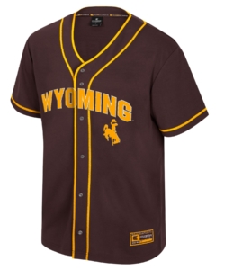 Wyoming Cowboys S/S Baseball Jersey – Brown/Gold