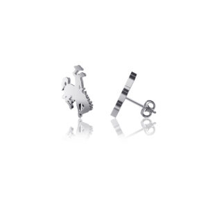 solid silver stud bucking horse earring