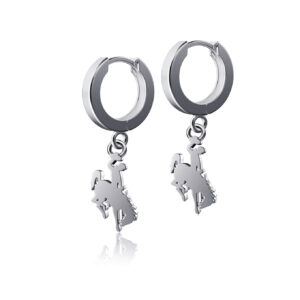 silver bucking horse dangle earrings