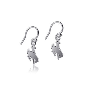 silver dangle bucking horse earring