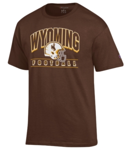 Wyoming Cowboys Champion Football Helmet S/S Tee – Brown