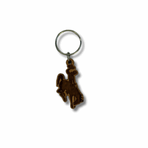 wooden bucking horse on a key ring to go on keychain