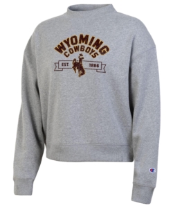 Wyoming Cowboys Women’s Champion Triumph Crewneck – Grey