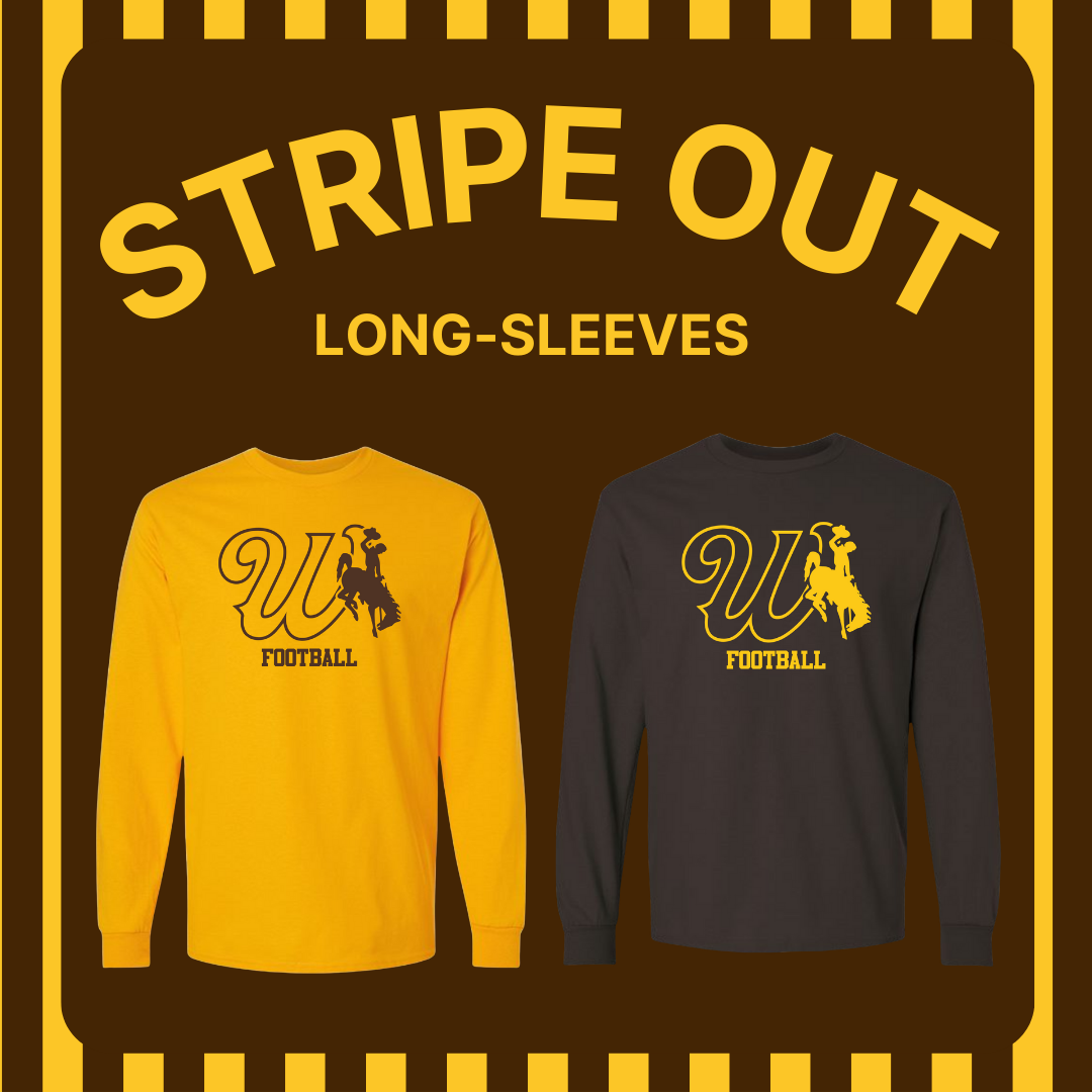 picture of two long sleeves on a graphic that has brown and gold stripes on the backround