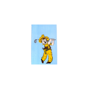 1.7 inch decal of pistol pete playing golf